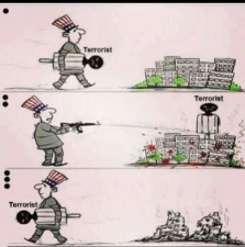 کاریکاتور / جنگ افروزی آمریکایی ها با روشی فریبکارانه